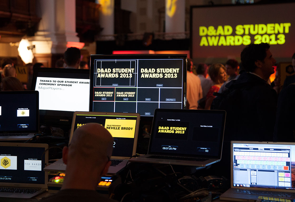 Live motion graphics at the awards ceremony