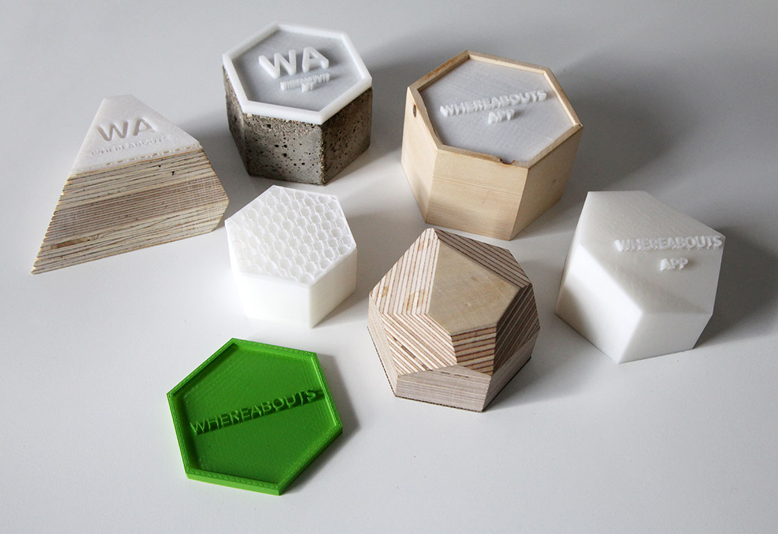 wood, plastic, and concrete shapes