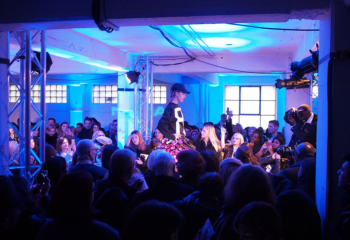 A model in the phone skirt