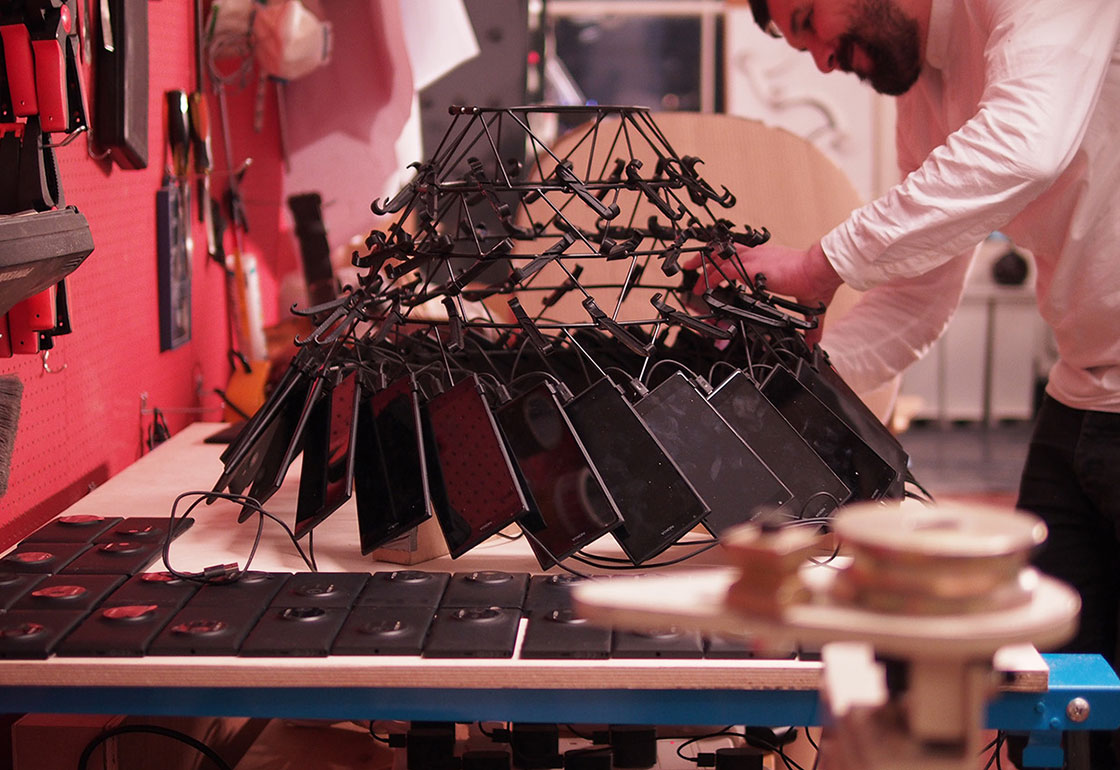 Prototyping how the phones sit on the metal structure