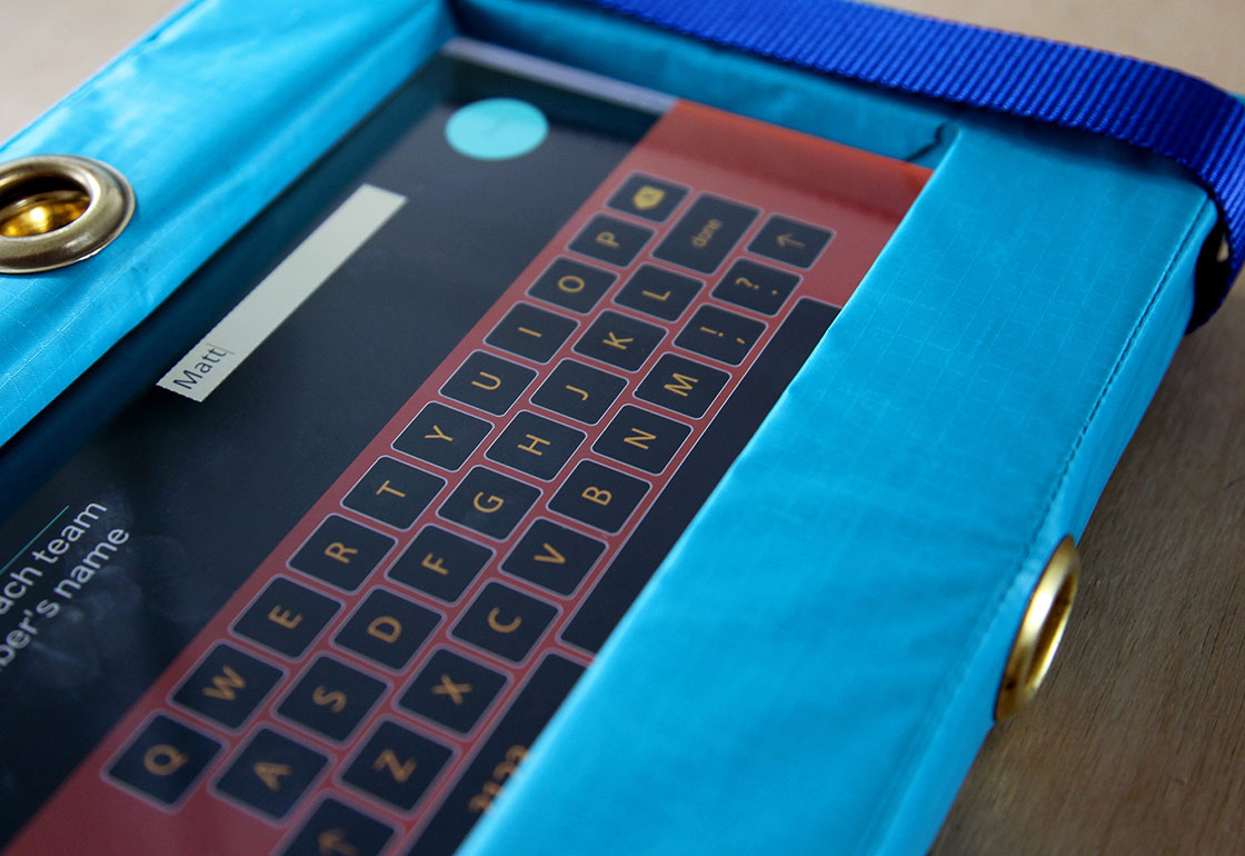 Tablet screen showing keyboard