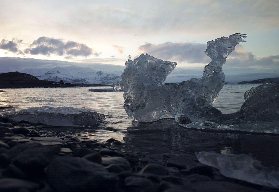 Snowy Icelandic landscape