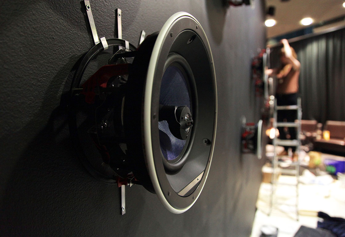 Installing the speakers on the wall