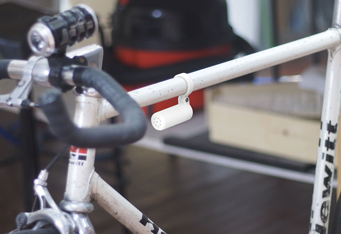 Prototype on a bicycle